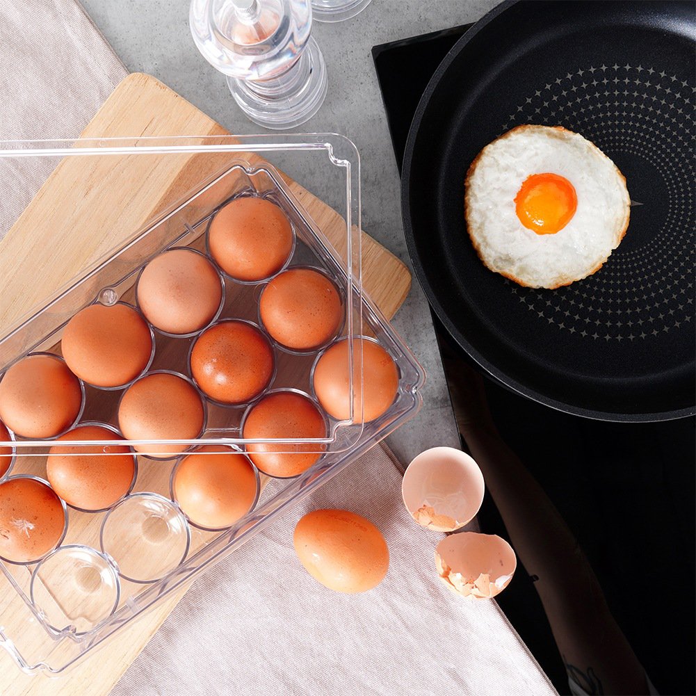 Egg Holder with Lid for 15 Eggs