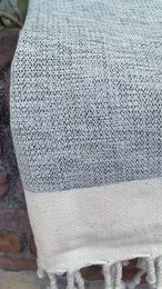 MANOLIA Telo Mare Hammam in Cotone – Leggero – Grigio - 180x100 cm