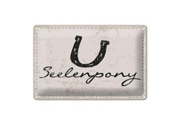 Blikskilt, der siger 20x30 cm soul pony hestesko dekorativt skilt