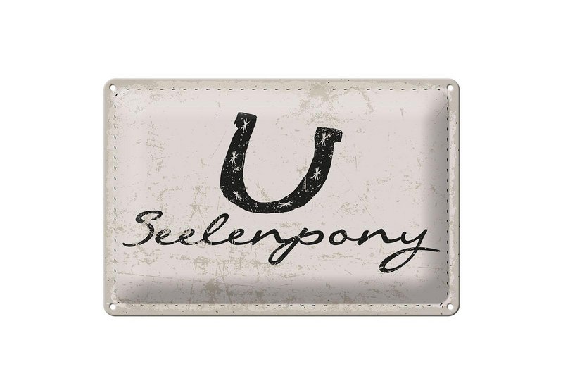 Blikskilt, der siger 20x30 cm soul pony hestesko dekorativt skilt