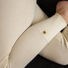 2-delige set 250 Merino-dames, naturel met lange mouwen en broekje