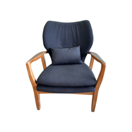 Swedish style black fabric armchair 82 x 67 x 70 cm