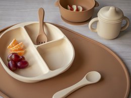 Planche à compartiments - Vaisselle enfant - Assiette enfant avec ventouse - Passe au chaud et au lave-vaisselle