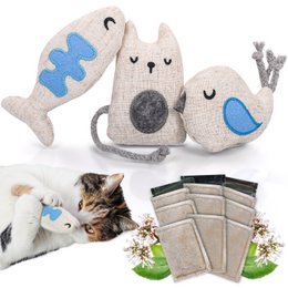 NE & No® Cat Toys avec Valerian, 3 séries Set Play Animals avec 9 Baldian Bag (1,5 g chacun), rechargeable, peut être rétabli