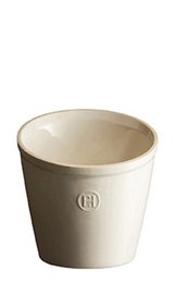  Red ceramic pot for kitchen utensils, 1.0 liter capacity, available in red and cream colors.