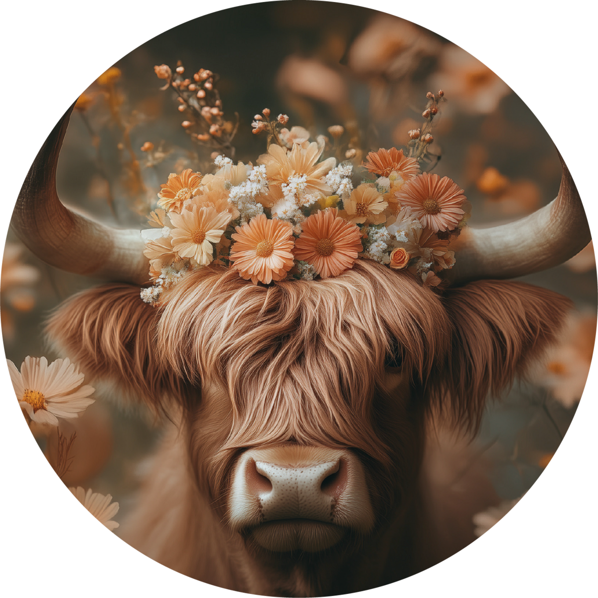 cow with flowers