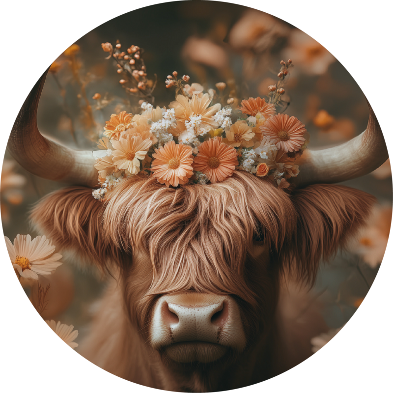 vache avec des fleurs