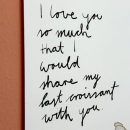 Cartolina "Prova d'Amore: Croissant" | Carta per la prova definitiva dell'amore