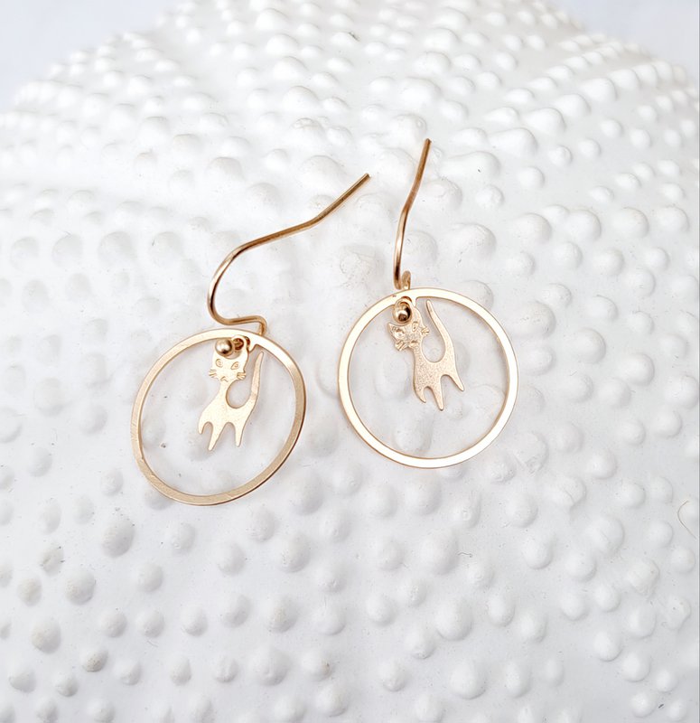 Orecchini - Minimalismo - Gattino - oro