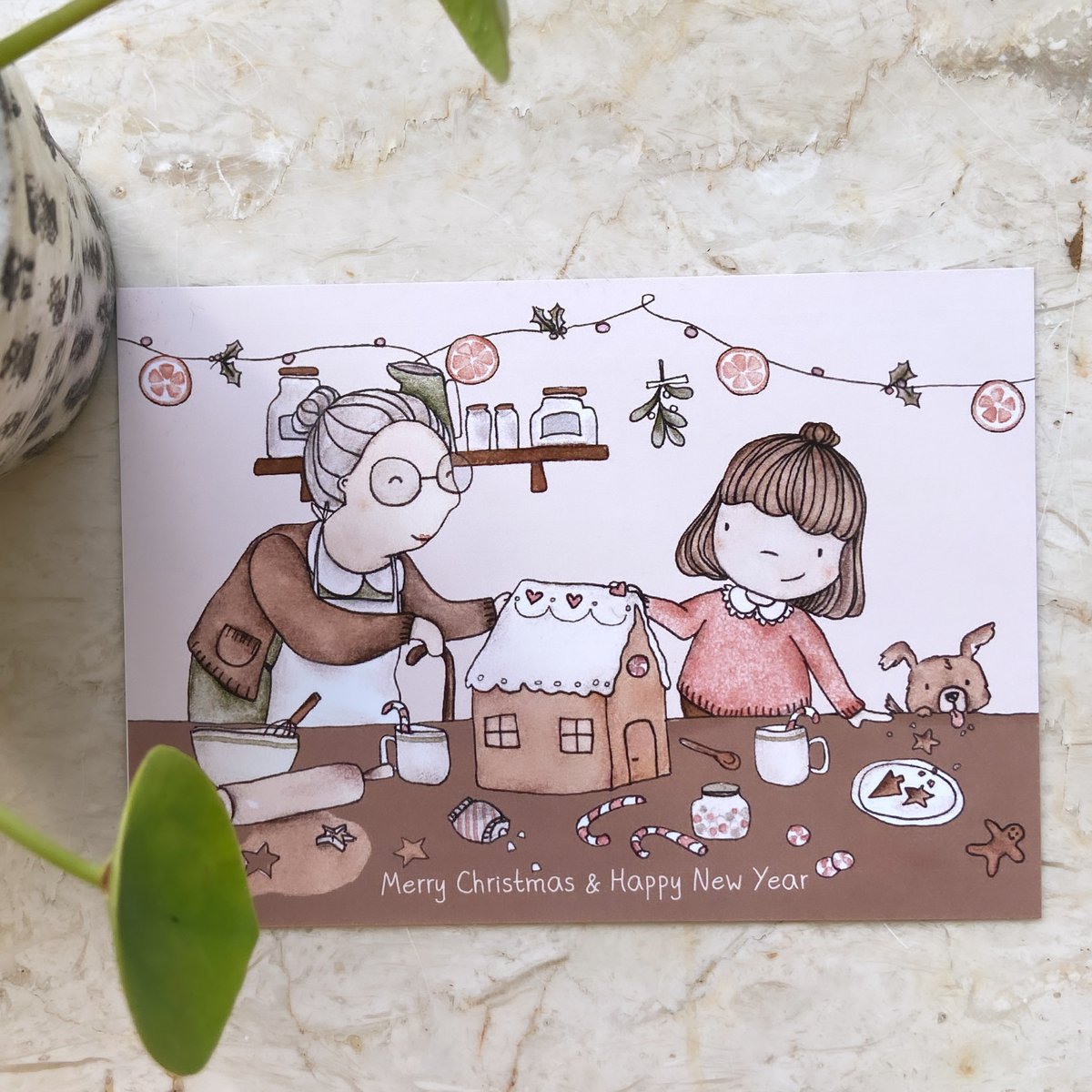 kaartje + envelop - Kerstkoekjes