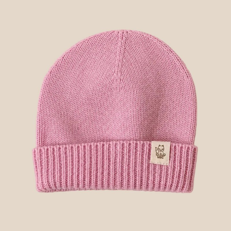 Merino- und Kaschmirmütze (Feinstrick) – Rosa