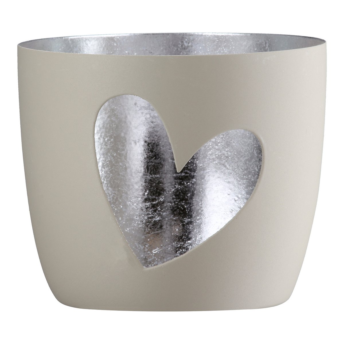 Windlicht rund Heart 3-sort. H. 8,5 cm, VE 9