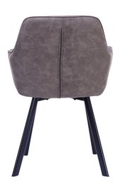 Set of 2 armchairs in taupe microfibre