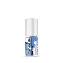 A 5 ml bottle of OhAhEh hybrid nail polish in color #23A022. The nail polish has a blue color and is suitable for nail care.