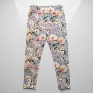 Girls leggings with floral print – lilac