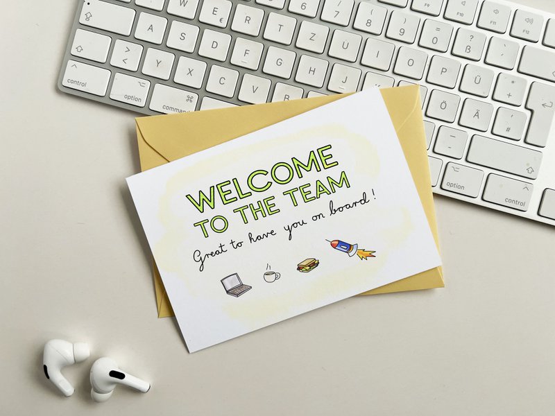 Welcome Card - Willkommen im Team - schön, Sie an Bord zu haben