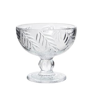 DECO-EISBECHER AUS TRANSPARENTEM KRISTALL. BLÄTTER _°12X11CM, SPÜLMASCHINENFEST ST15056