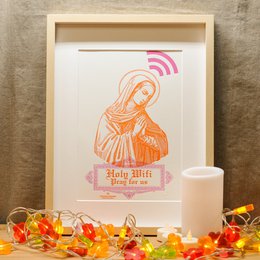 Poster A4 Letterpress Holy Wifi