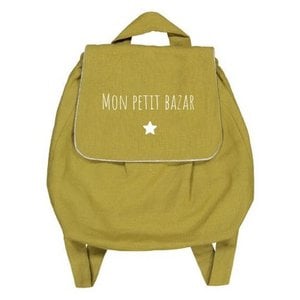 My little bazaar mustard linen backpack