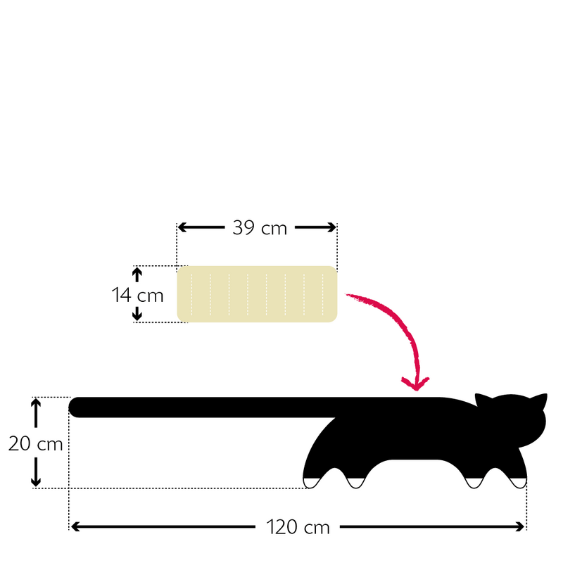 Bio-Körnerkissen, mikrowellengeeignet und aus 100% Naturmaterialien, Wärmekissen für Bauch & Rücken, Katze Coco