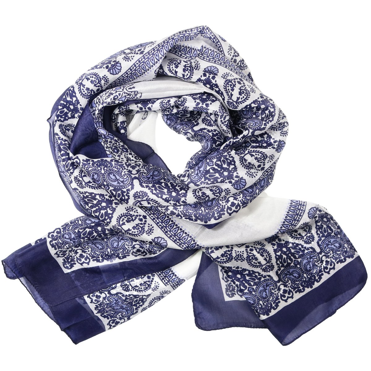 WS Scarf Silk Santorini Navy