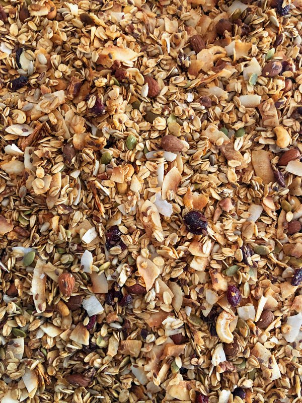 Granola ai mirtilli rossi e noci