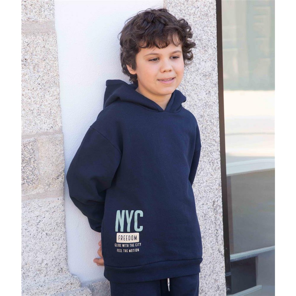 Sudadera con capucha extragrande NYC Freedom - Azul marino