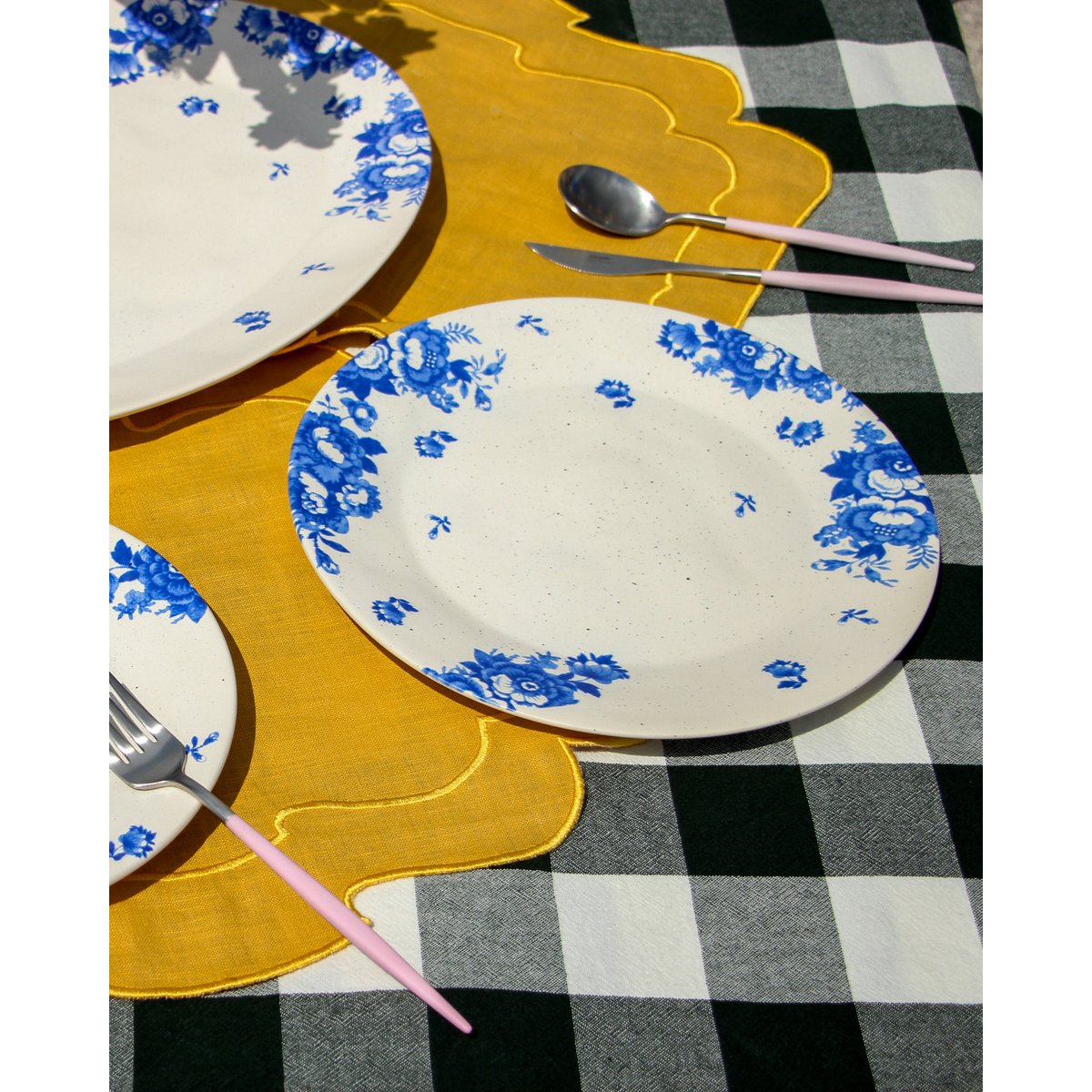 Dinerbord Vintage bloemen blauw