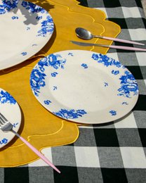 Teller Vintage Blumen blau
