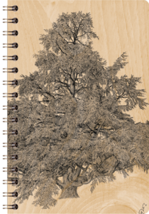 großer Baum Holznotizbuch