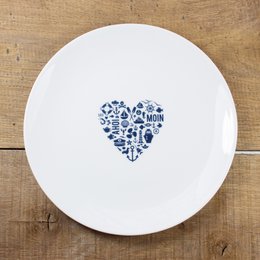 Plato nórdico de porcelana de Heart