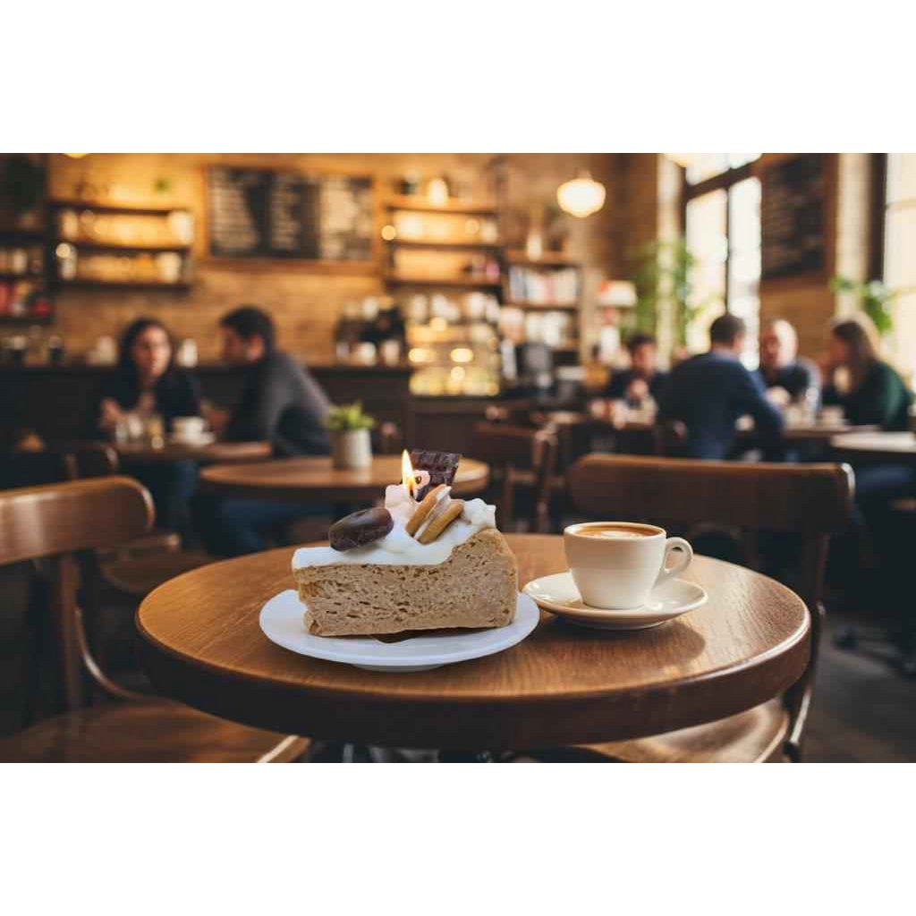 LAVURI® Caramel Slice - Cake - with whipped cream, chocolate bars and cookie rings as decoration
