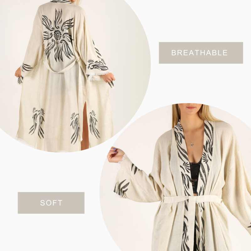 Angel Linen Long Kimono