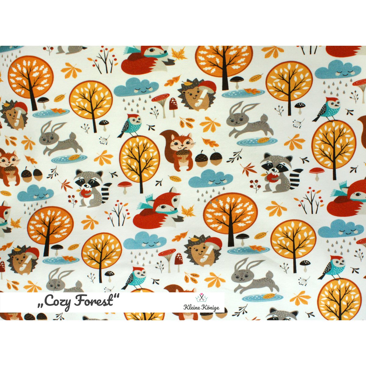 Bloomersy dziecięce unisex zwierzęta leśne Cosy Forest, przydymiony niebieski