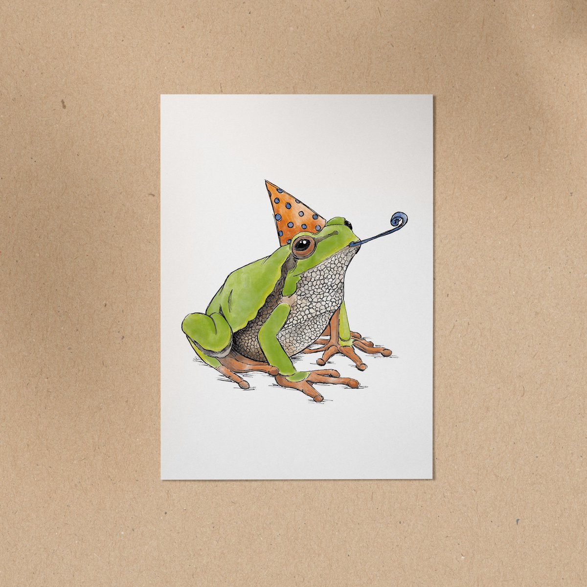 CARTE POSTALE | Grenouille Fred - Fête