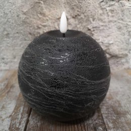 Candl LED bolkrs.+timer black 12cm (79012)