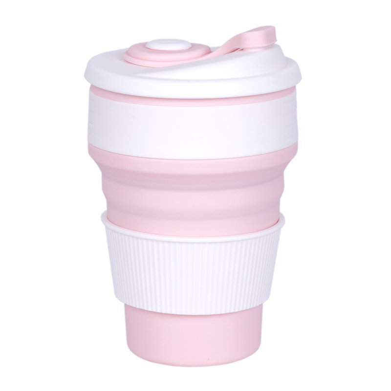 FOLDABLE SILICONE COFFEE CUP PINK HF