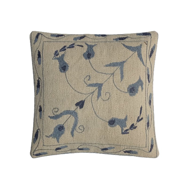 Housse de coussin cône en laine brodée