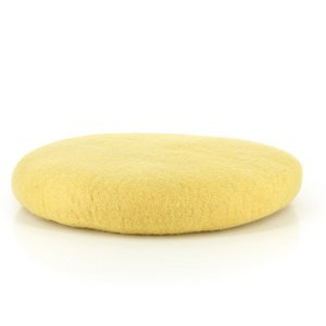 Sitzkissen Rund GELB aus FILZ, 100% Naturmaterial, 38 cm RUND viele Farben Pastel, Filz mit Woll-F llung, Fair Trade & Handarbeit aus Nepal