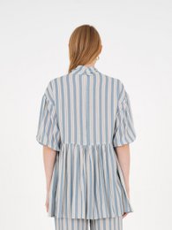 Manhattan Maxi blauw gestreepte blouse