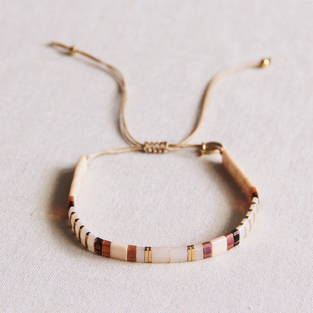Tilabead Armband Taupe / Nude / Goldplated