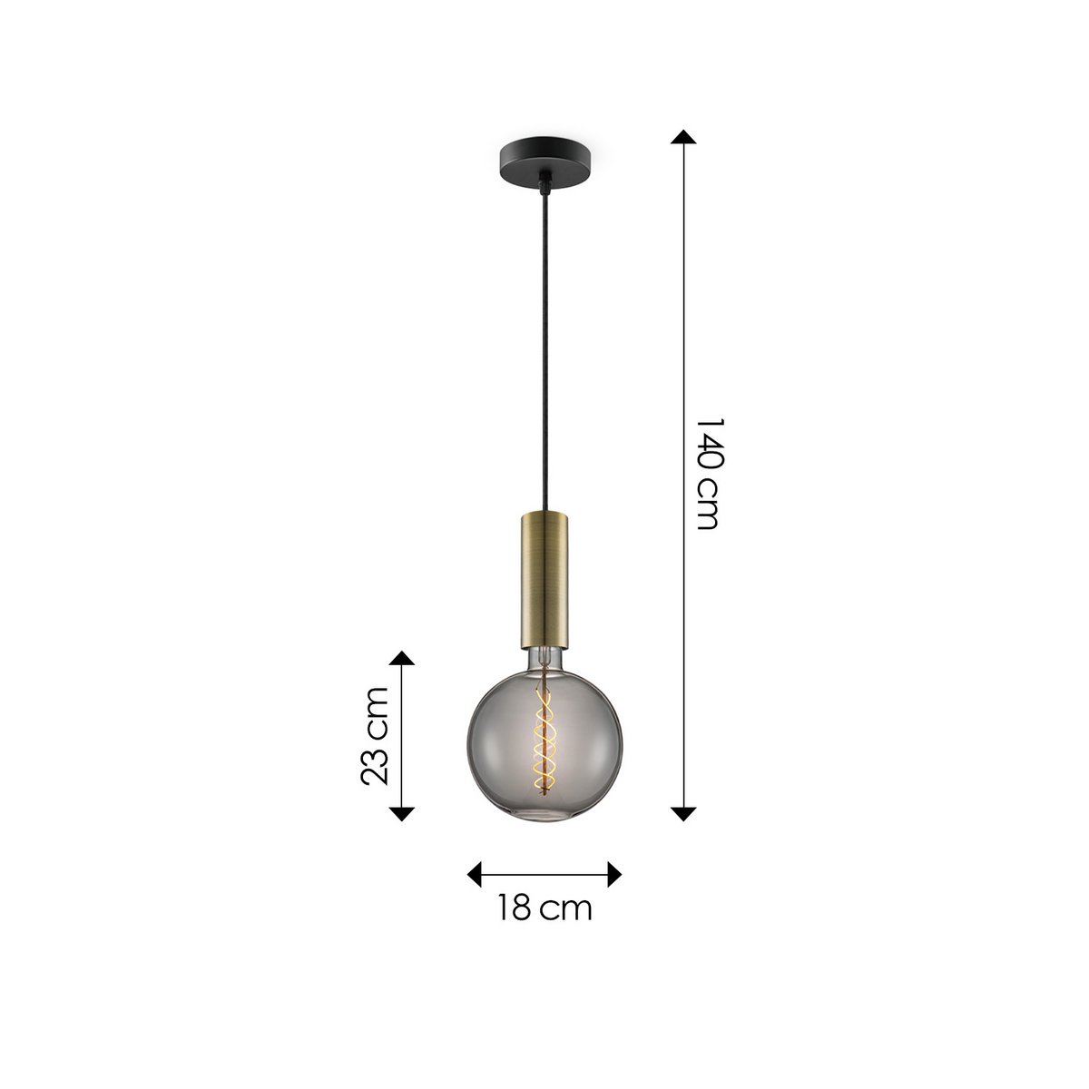 Home Sweet Home hanglamp brons Saga - G180 - dimbaar E27 rook