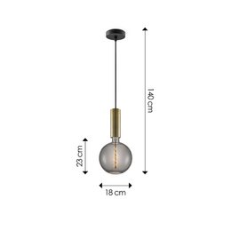 Home Sweet Home hanglamp brons Saga - G180 - dimbaar E27 rook
