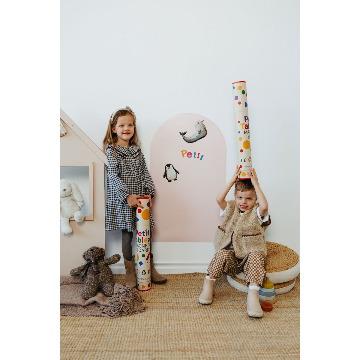 Tableau magnétique pour enfants - Arche - Rose clair
