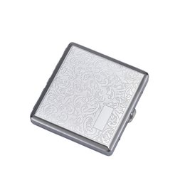 Boîte à Cigarette Métal Etui 20 Cigarettes Métallique Rangement de Cigarettes Porte-cigarettes Argentée Dessin relief Pratique Compact élégante