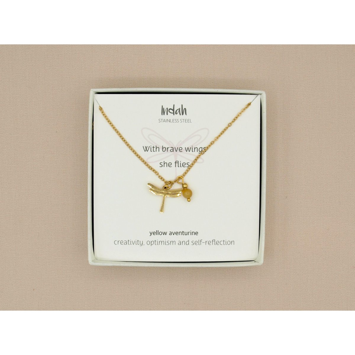 Ketting rock, brave wings, zilver of goud stainless steel