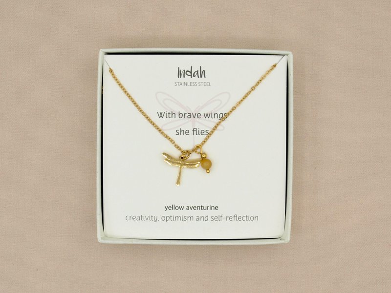 Ketting rock, brave wings, zilver of goud stainless steel