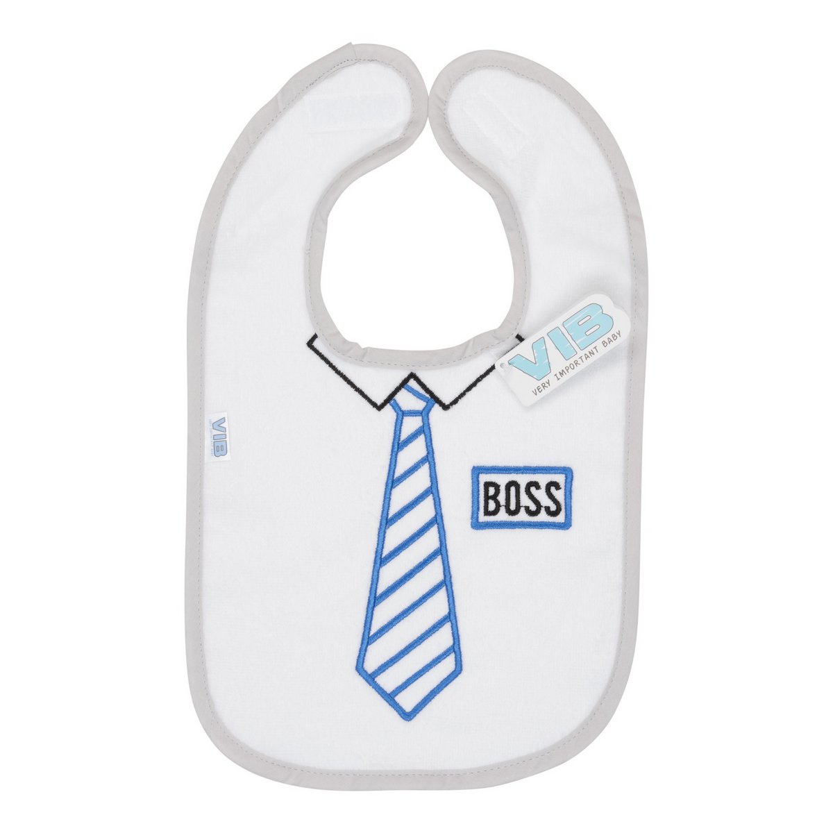 Bavoir "BOSS" avec lien Blanc