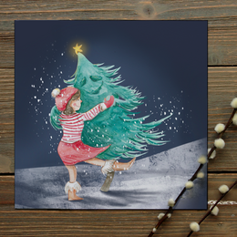 Postkaart Swingende kerstboom