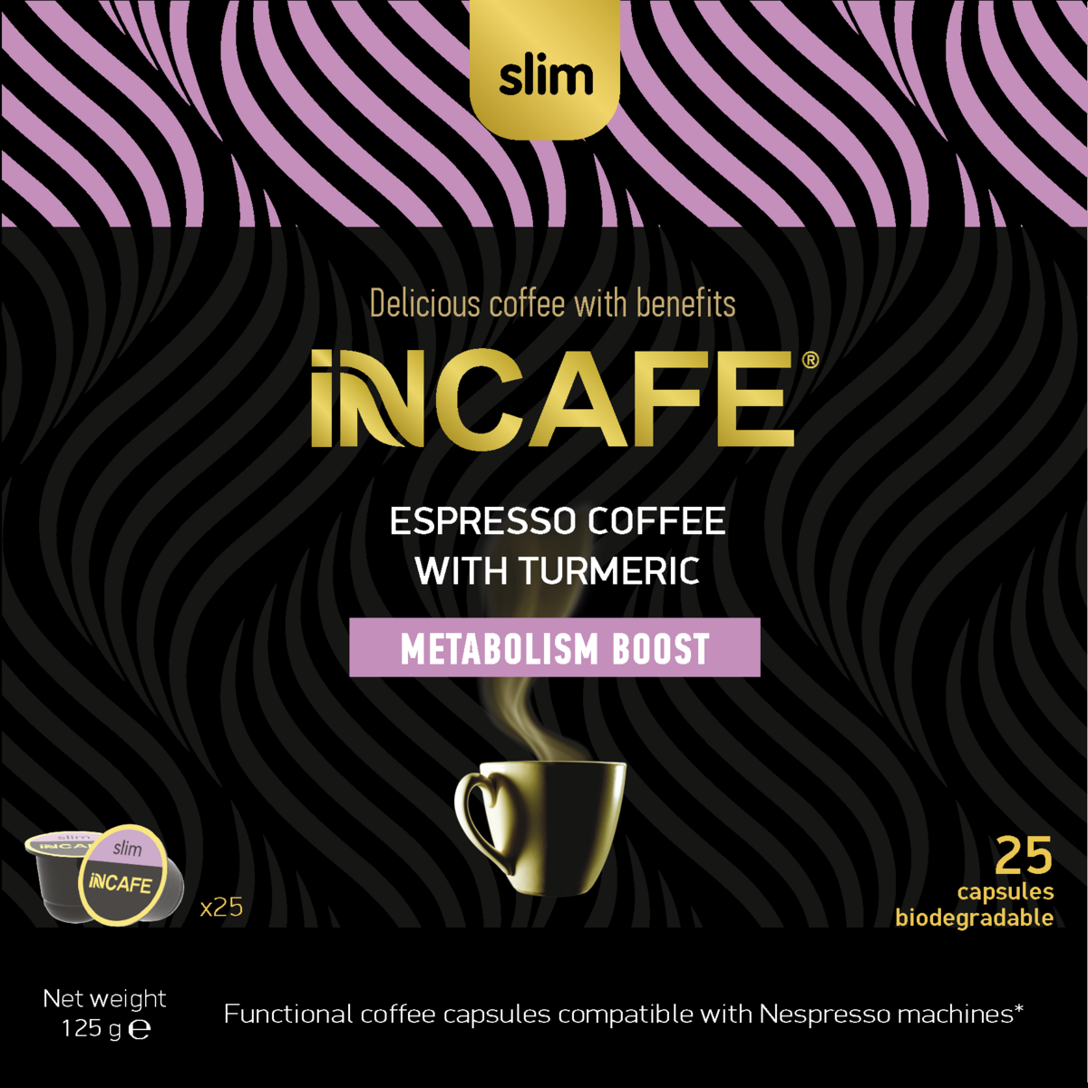 iNCAFE SLIM Espressokaffee, 25 Nespresso-Komp. Kapseln